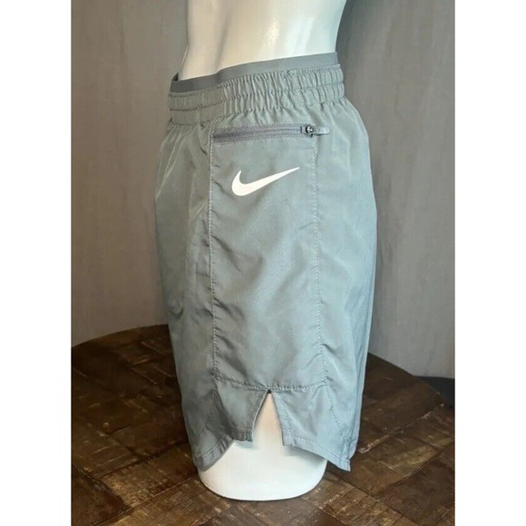 Nike Women's Grey Dri Fit Running Shorts Zip Pocket Size Xsmall - Picture 2 of 14
